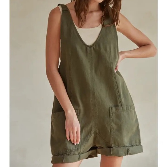 Olive Green Romper - Picture 1 of 4
